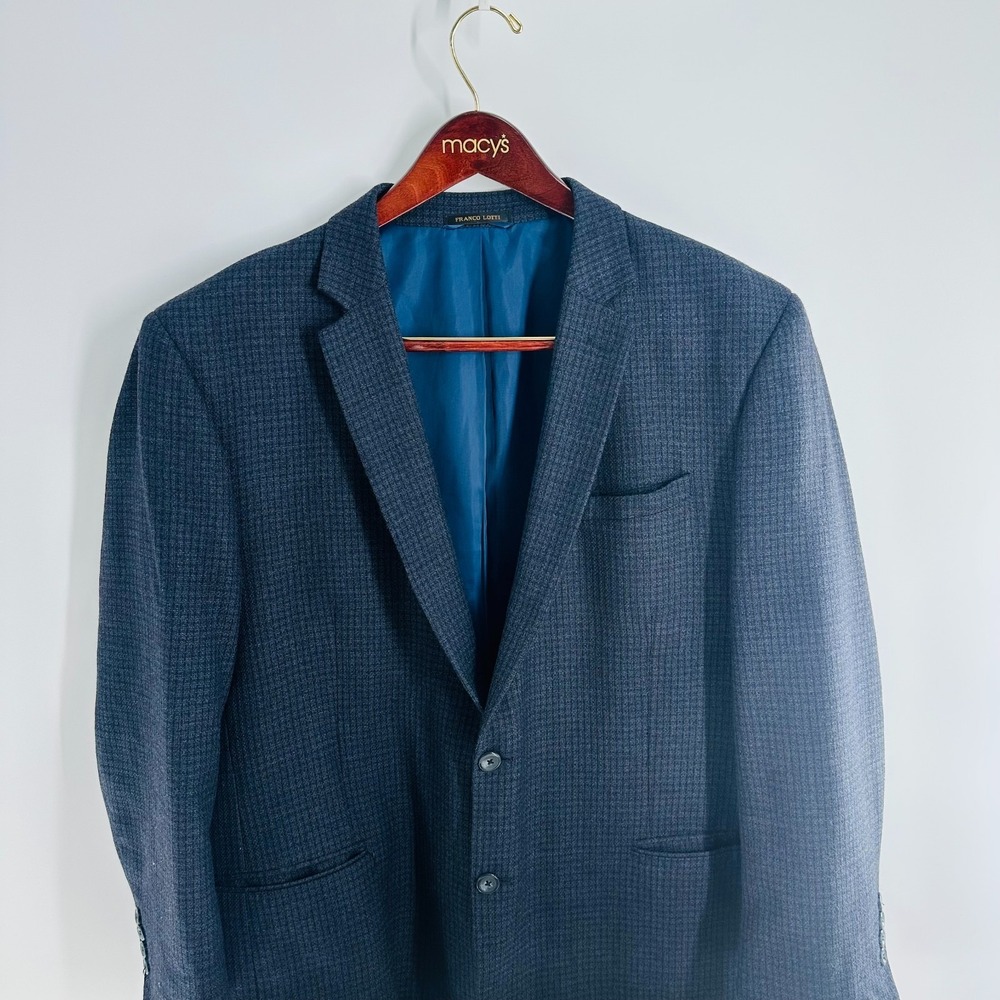 Franco Lotti 2 Button Long Sleeve Classic Jacket Sport Blazer Blue Size 22 ×‎ 31